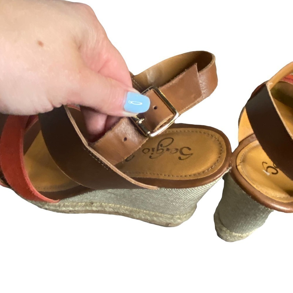 Sergio Zelcer Wedge Sandals Size USA 10 - Picture 6 of 7